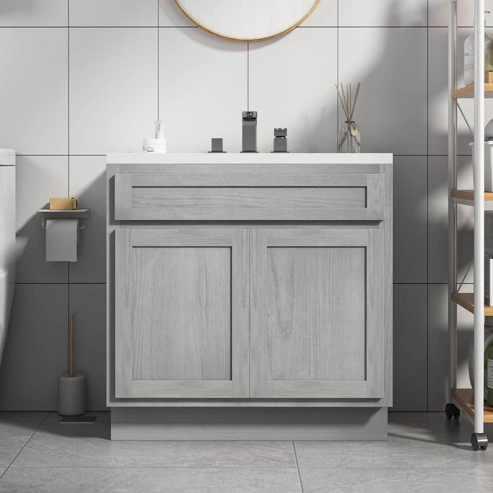Vanity Art 39 in. W x 21 in. D x 32.5 in. H 2-Doors Bath Vanity Cabinet without Top in Silver