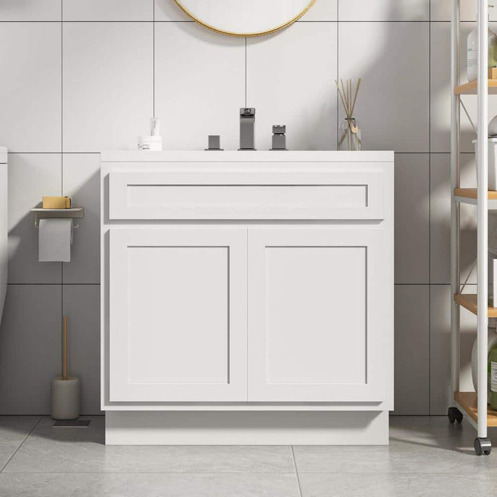 Vanity Art 39 in. W x 21 in. D x 32.5 in. H 2-Doors Bath Vanity Cabinet Only in White