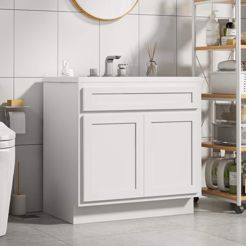 Vanity Art 39 in. W x 21 in. D x 32.5 in. H 2-Doors Bath Vanity Cabinet Only in White