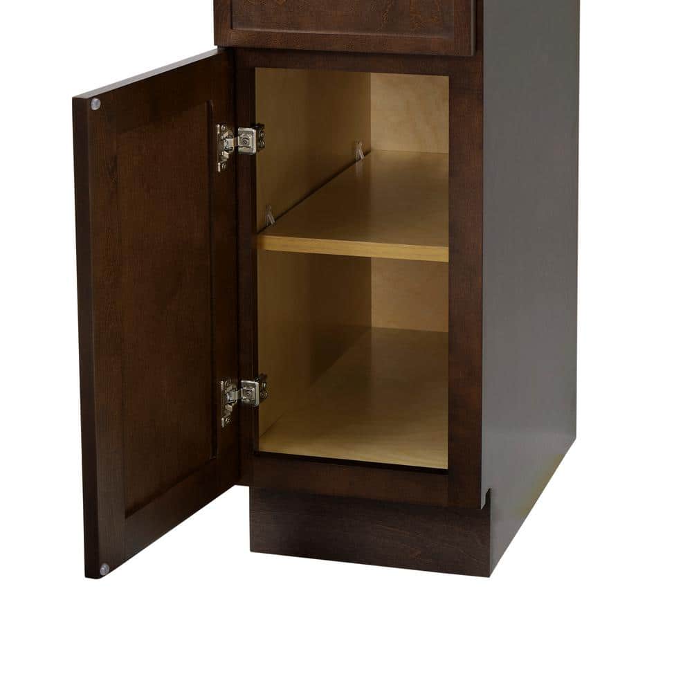 Vanity Art 12 in. W x 21 in. D x 32.5 in. H 1-Drawer Bath Vanity Cabinet Only in Brown