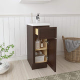 Vanity Art 12 in. W x 21 in. D x 32.5 in. H 1-Drawer Bath Vanity Cabinet Only in Brown