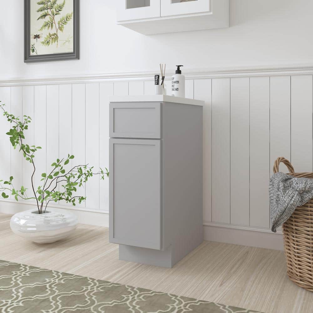 Vanity Art 12 in. W x 21 in. D x 32.5 in. H 1-Drawer Bath Vanity Cabinet Only in Gray