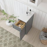 Vanity Art 12 in. W. x 21 in. D x 32.5 in. H 1-Drawer Bath Vanity Cabinet Only in Smoky Gray