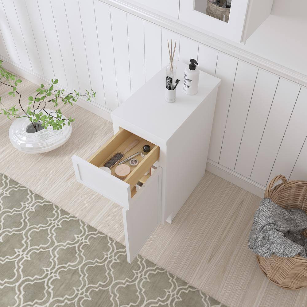 Vanity Art 12 in. W x 21 in. D x 32.5 in. H 1-Drawer Bath Vanity Cabinet Only in White