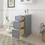 Vanity Art 12 in. W x 21 in. D x 32.5 in. H 3-Drawers Bath Vanity Cabinet Only in Smoky Gray