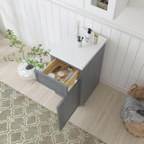 Vanity Art 15 in. W x 21 in. D x 32.5 in. H 1-Drawer Bath Vanity Cabinet Only in Smoky Gray