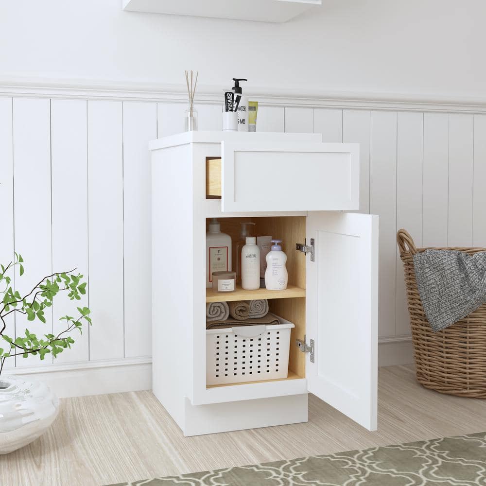 Vanity Art 15 in. W x 21 in. D x 32.5 in. H 1-Drawer Bath Vanity Cabinet Only in White
