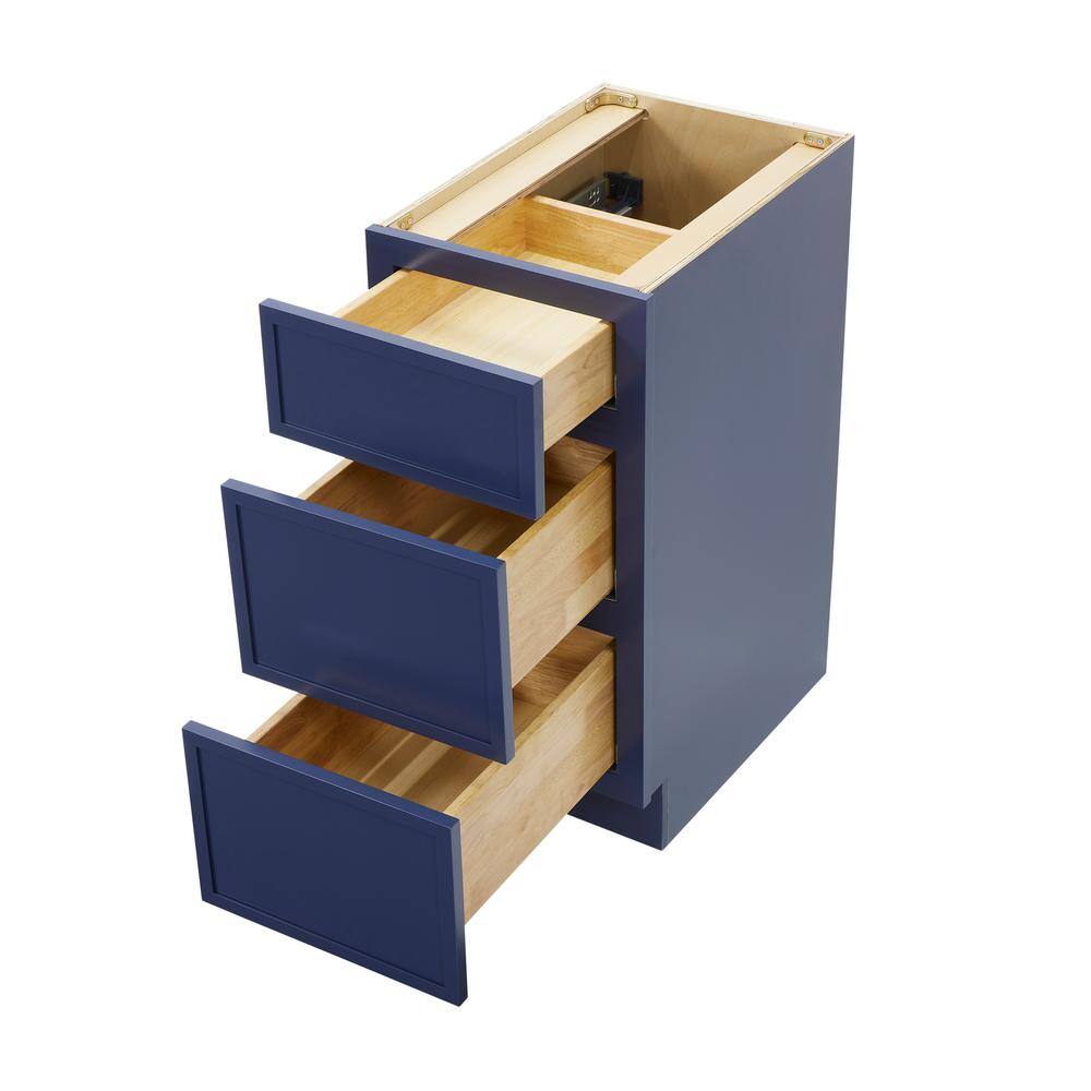 Vanity Art 15 in. W x 21 in. D x 32.5 in. H 3-Drawers Bath Vanity Cabinet Only in Blue