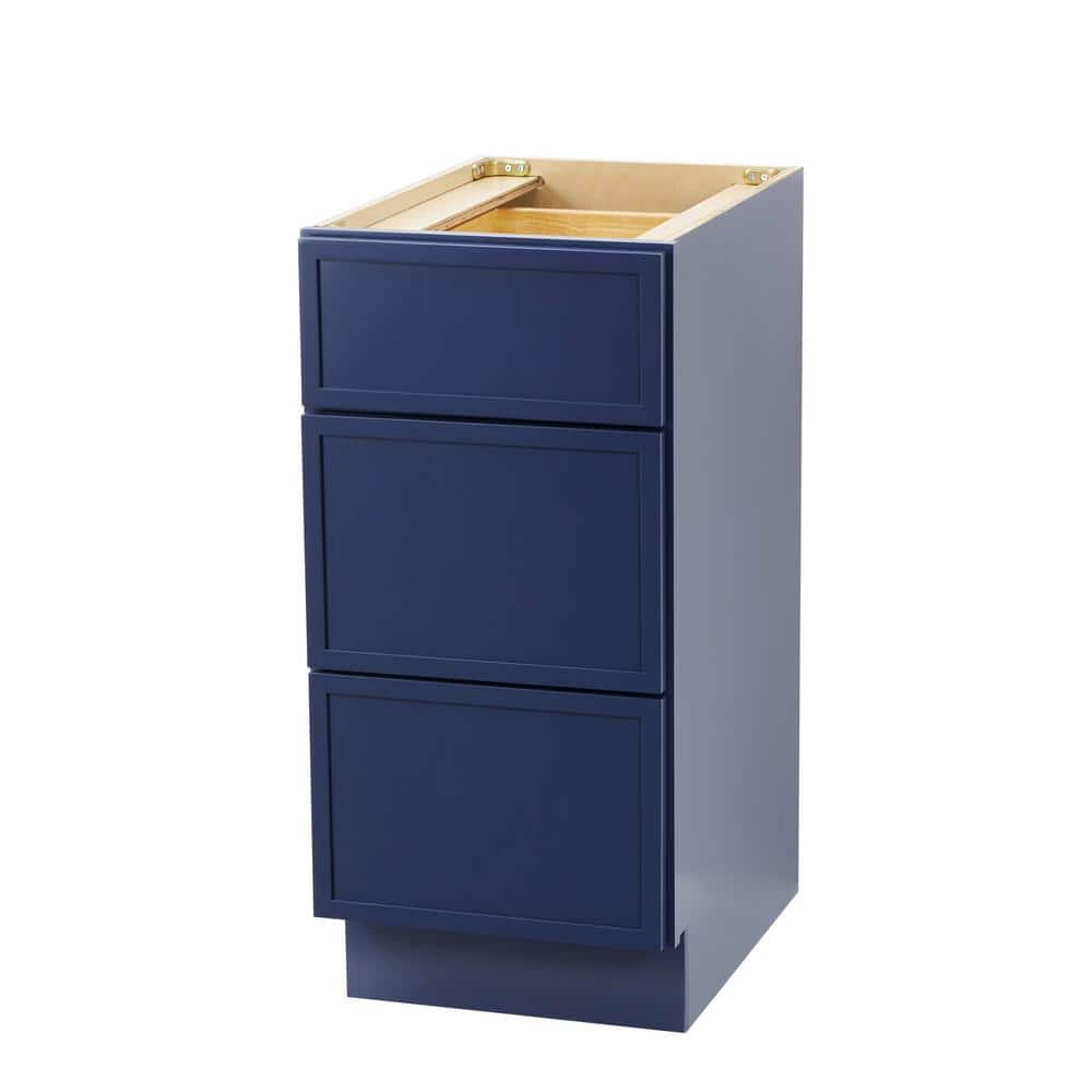 Vanity Art 15 in. W x 21 in. D x 32.5 in. H 3-Drawers Bath Vanity Cabinet Only in Blue