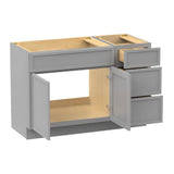 Vanity Art 48 in. W x 21 in. D x 32.5 in. H Bath Vanity Cabinet without Top in Gray