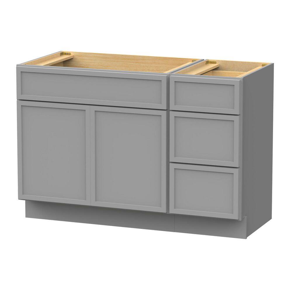 Vanity Art 48 in. W x 21 in. D x 32.5 in. H Bath Vanity Cabinet without Top in Gray