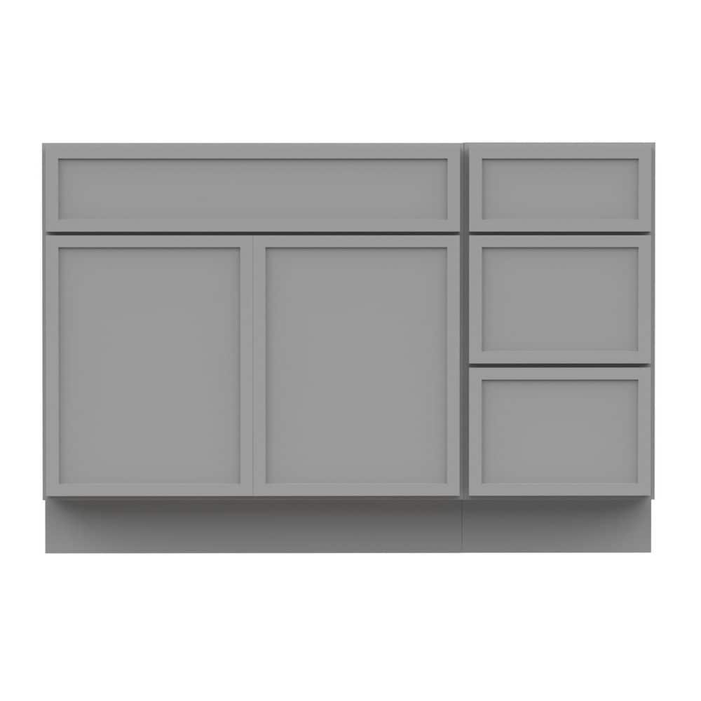 Vanity Art 48 in. W x 21 in. D x 32.5 in. H Bath Vanity Cabinet without Top in Gray