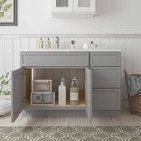 Vanity Art 48 in. W x 21 in. D x 32.5 in. H Bath Vanity Cabinet without Top in Gray