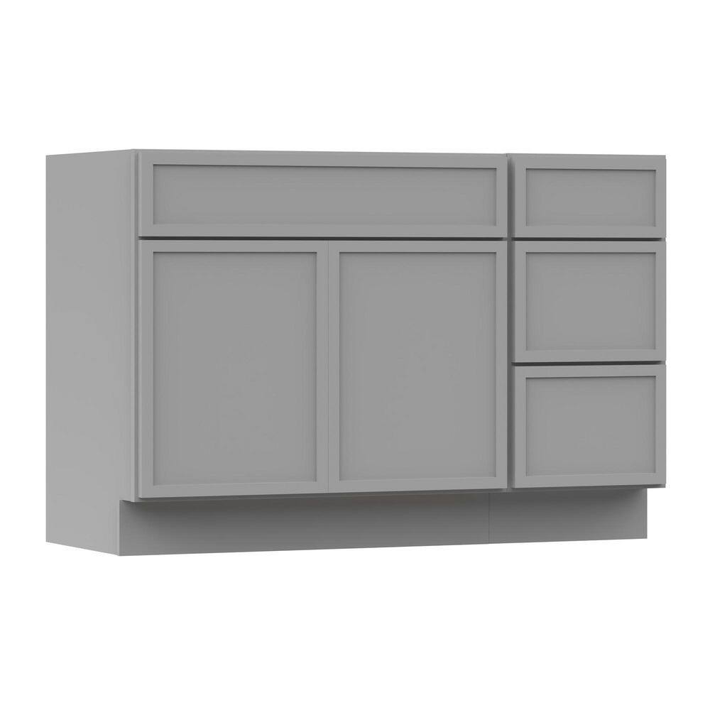 Vanity Art 48 in. W x 21 in. D x 32.5 in. H Bath Vanity Cabinet without Top in Gray