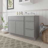 Vanity Art 48 in. W x 21 in. D x 32.5 in. H Bath Vanity Cabinet without Top in Gray