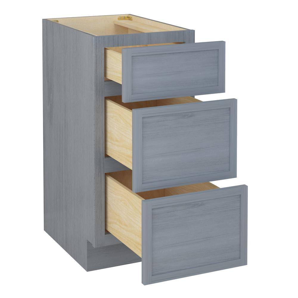 Vanity Art 15 in. W x 21 in. D x 32.5 in. H 3-Drawers Bath Vanity Cabinet Only in Smoky Gray