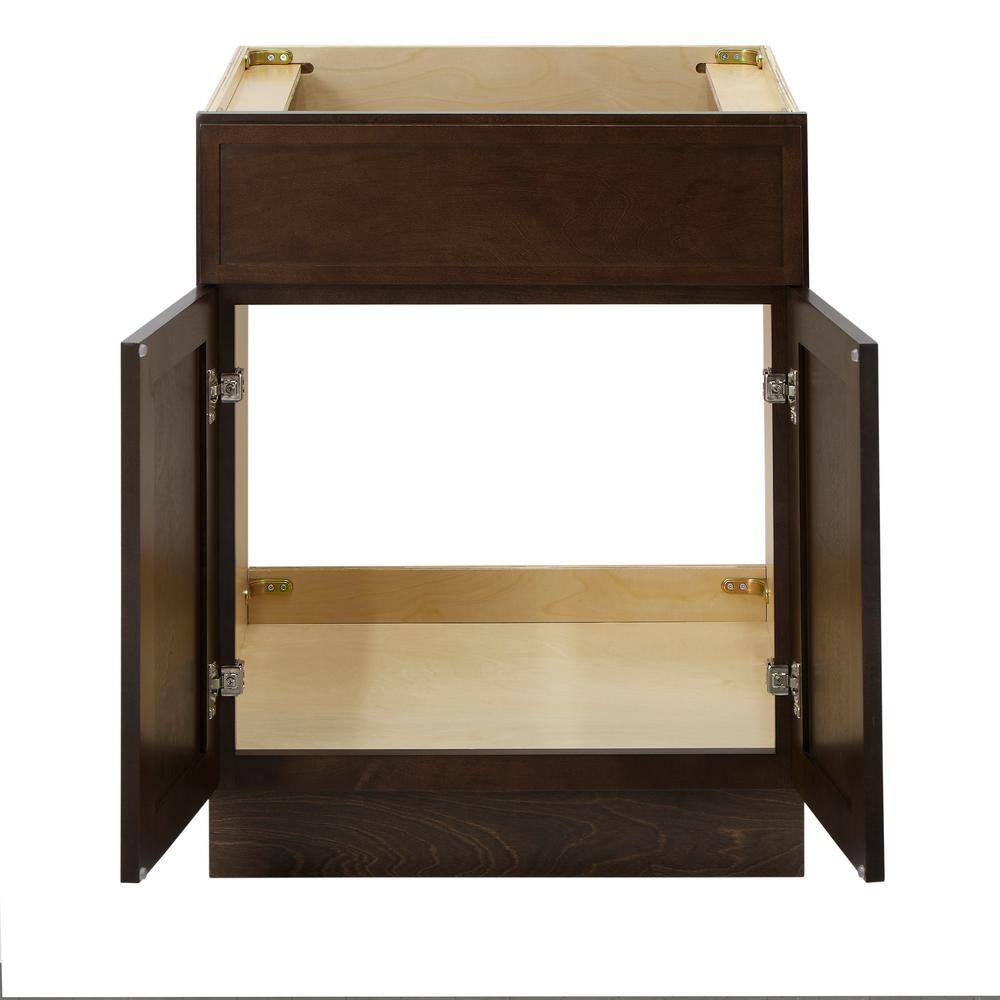 Vanity Art 24 in. W. x 21 in. D x 32.5 in. H 2-Doors Bath Vanity Cabinet without Top in Brown
