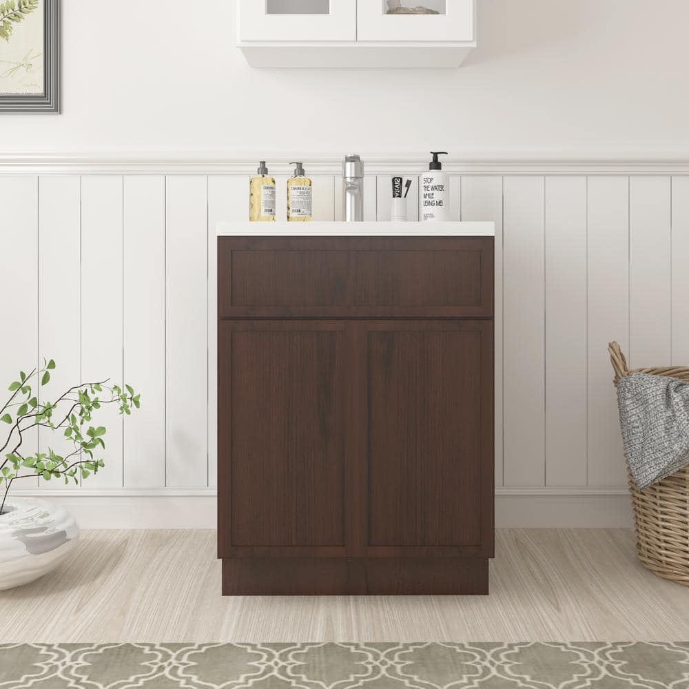 Vanity Art 24 in. W. x 21 in. D x 32.5 in. H 2-Doors Bath Vanity Cabinet without Top in Brown