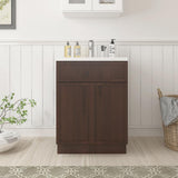 Vanity Art 24 in. W. x 21 in. D x 32.5 in. H 2-Doors Bath Vanity Cabinet without Top in Brown