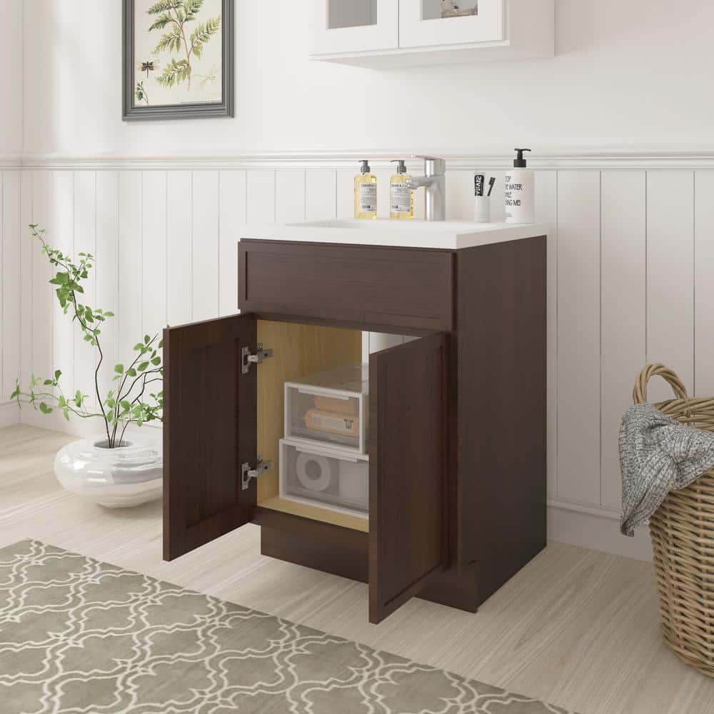 Vanity Art 24 in. W. x 21 in. D x 32.5 in. H 2-Doors Bath Vanity Cabinet without Top in Brown