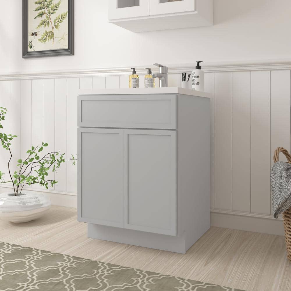 Vanity Art 24 in. W x 21 in. D x 32.5 in. H 2-Doors Bath Vanity Cabinet without Top in Gray