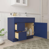 Vanity Art 36 in. W x 21 in. D x 32.5 in. H 2-Left Drawers Bath Vanity Cabinet without Top in Blue