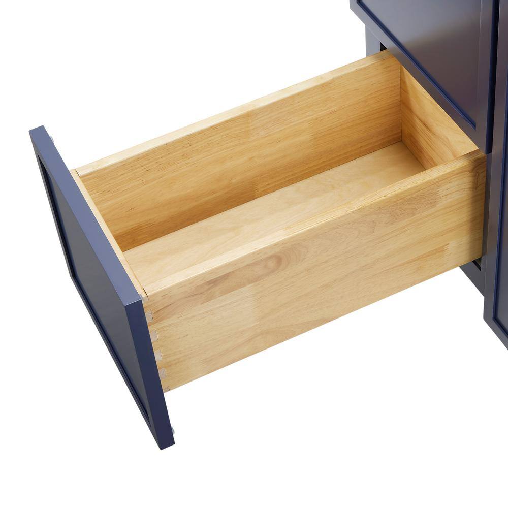 Vanity Art 36 in. W x 21 in. D x 32.5 in. H 2-Left Drawers Bath Vanity Cabinet without Top in Blue