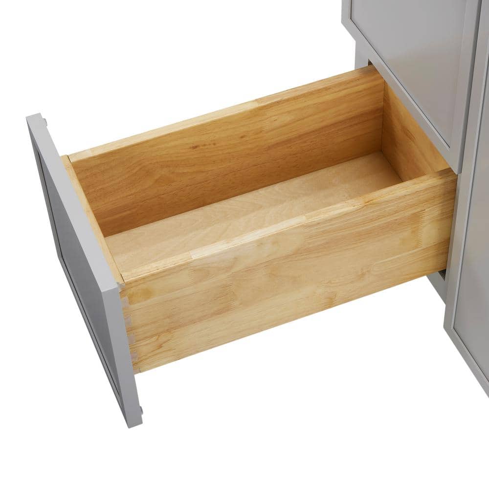 Vanity Art 36 in. W x 21 in. D x 32.5 in. H 2-Left Drawers Bath Vanity Cabinet without Top in Gray
