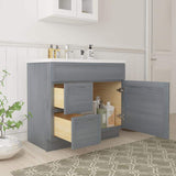 Vanity Art 36 in. W. x 21 in. D x 32.5 in. H 2-Left Drawers Bath Vanity Cabinet without Top in Smoky Gray