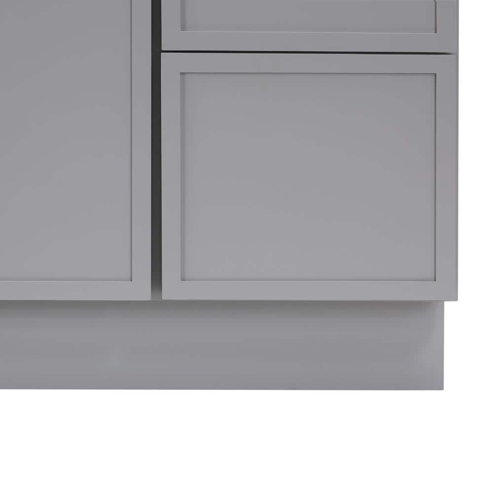 Vanity Art 36 in. W x 21 in. D x 32.5 in. H 2-Right Drawers Bath Vanity Cabinet without Top in Gray