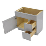 Vanity Art 36 in. W x 21 in. D x 32.5 in. H 2-Right Drawers Bath Vanity Cabinet without Top in Gray