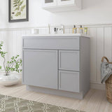 Vanity Art 36 in. W x 21 in. D x 32.5 in. H 2-Right Drawers Bath Vanity Cabinet without Top in Gray