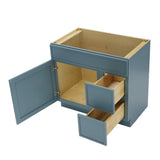 Vanity Art 36 in. W x 21 in. D x 32.5 in. H 2-Right-Drawers Bath Vanity Cabinet without Top in Sea Green