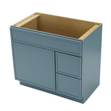 Vanity Art 36 in. W x 21 in. D x 32.5 in. H 2-Right-Drawers Bath Vanity Cabinet without Top in Sea Green