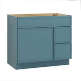 Vanity Art 36 in. W x 21 in. D x 32.5 in. H 2-Right-Drawers Bath Vanity Cabinet without Top in Sea Green