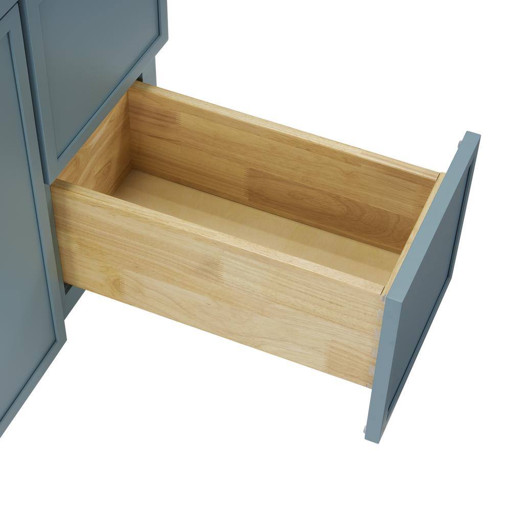 Vanity Art 36 in. W x 21 in. D x 32.5 in. H 2-Right-Drawers Bath Vanity Cabinet without Top in Sea Green