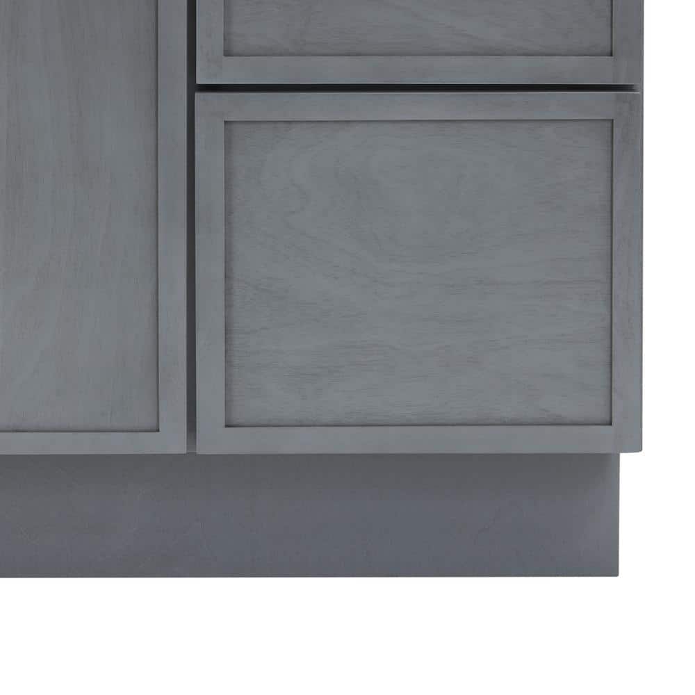 Vanity Art 36 in. W x 21 in. D x 32.5 in. H 2-Right Drawers Bath Vanity Cabinet without Top in Smoky Gray