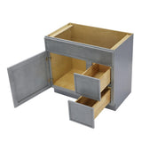 Vanity Art 36 in. W x 21 in. D x 32.5 in. H 2-Right Drawers Bath Vanity Cabinet without Top in Smoky Gray