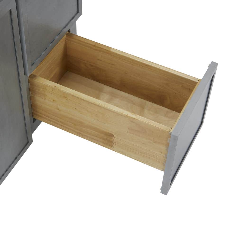 Vanity Art 36 in. W x 21 in. D x 32.5 in. H 2-Right Drawers Bath Vanity Cabinet without Top in Smoky Gray
