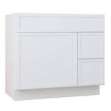 Vanity Art 36 in. W x 21 in. D x 32.5 in. H 2-Right Drawers Bath Vanity Cabinet without Top in White