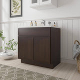 Vanity Art 36 in. W x 21 in. D x 32.5 in. H 2-Doors Bath Vanity Cabinet without Top in Brown