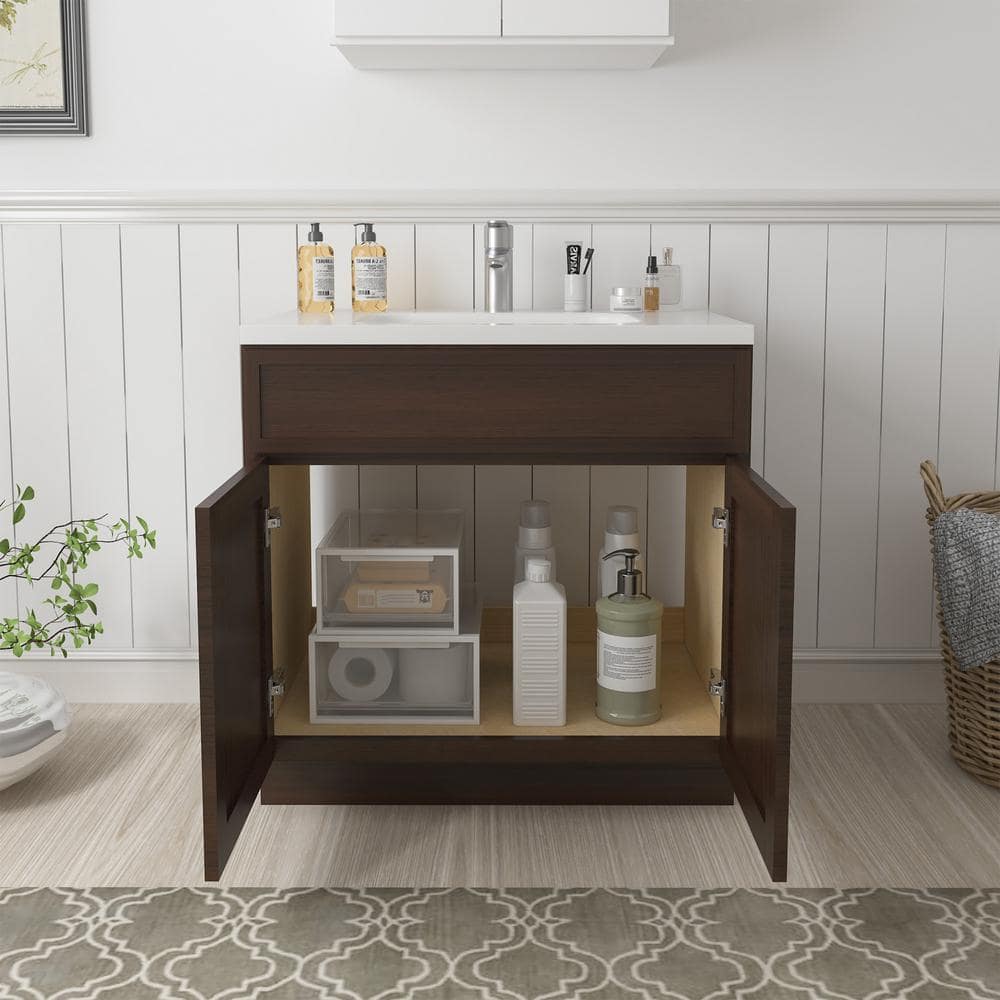 Vanity Art 39 in. W x 21 in. D x 32.5 in. H 2-Doors Bath Vanity Cabinet without Top in Brown