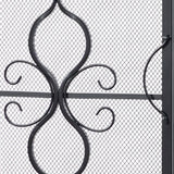 Vanity Art Brescia Black Iron 2-Panel Fireplace Screen with Decorative Filigree