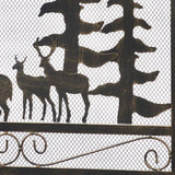 Vanity Art Savona Black Iron 3-Panel Fireplace Screen with Decorative Filigree