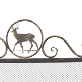 Vanity Art Savona Black Iron 3-Panel Fireplace Screen with Decorative Filigree