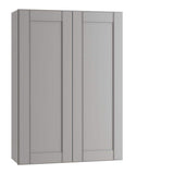 Arlington Veiled Gray Plywood Shaker Stock Assembled Wall Kitchen Cabinet Soft Close 27 in W x 12 in D x 36 in H