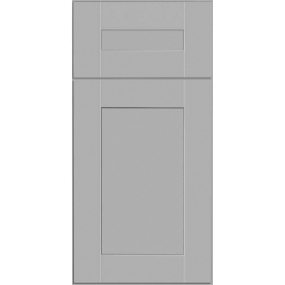 Contractor Express Cabinets Arlington Veiled Gray Plywood Shaker Stock Assembled Pantry Kitchen Cabinet Soft Close 18 in W x 24 in D x 90 in H