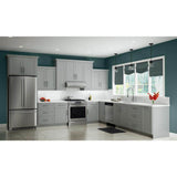 Contractor Express Cabinets Arlington Veiled Gray Plywood Shaker Stock Assembled Wall Kitchen Cabinet Soft Close Left 9 in W x 12 in D x 42 in H