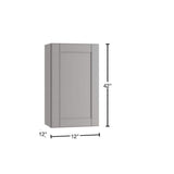 Contractor Express Cabinets Arlington Veiled Gray Plywood Shaker Stock Assembled Wall Kitchen Cabinet Soft Close 12 in W x 12 in D x 42 in H