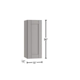 Contractor Express Cabinets Arlington Veiled Gray Plywood Shaker Stock Assembled Wall Kitchen Cabinet Soft Close 15 in W x 12 in D x 36 in H